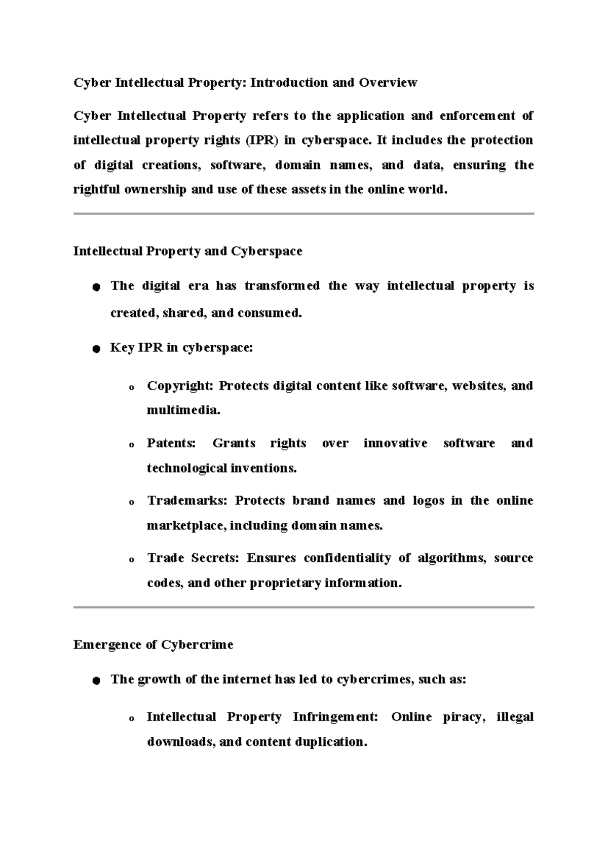 Cyber Intellectual Property (IPR) Overview: Key Concepts & Challenges ...