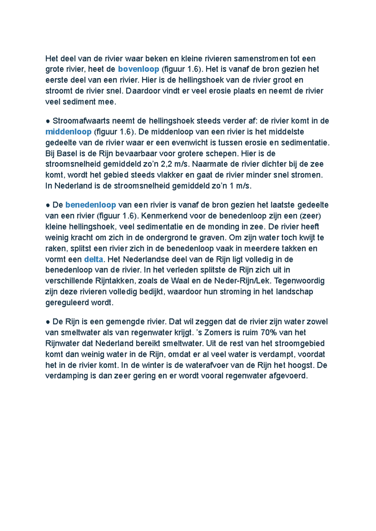 RIV101: Bovenloop, Middenloop en Benedenloop van de Rijn - Studeersnel