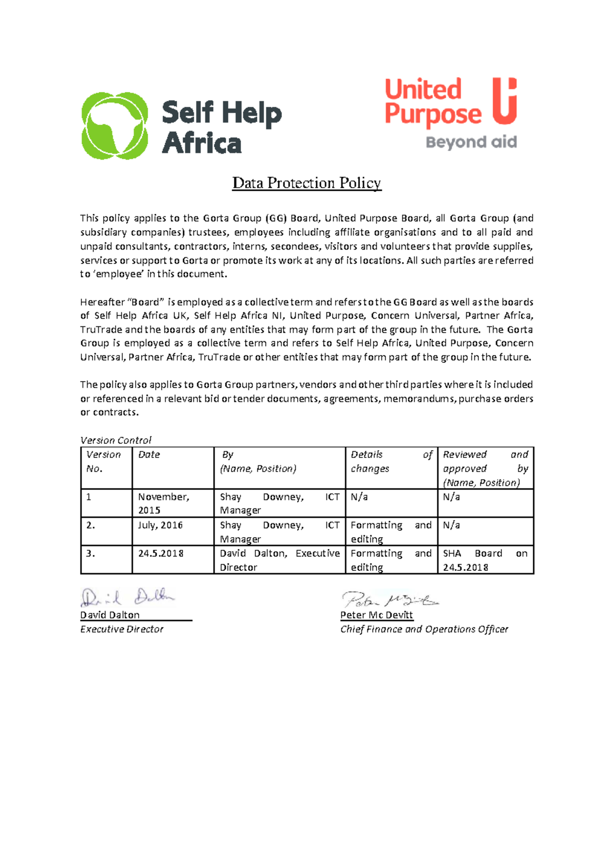 Data Protection Policy for Gorta Group (GG) - SHA 2026 - Studocu