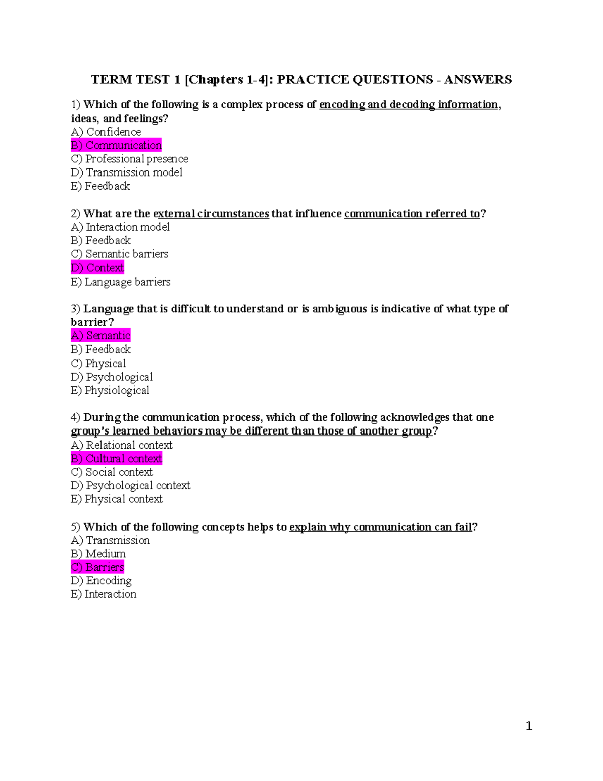 TERM TEST 1 PRACTICE QUESTIONS: CHAPTERS 1 TO 4 ANSWERS - Studocu