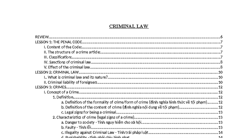 CRIMINAL LAW REVIEW: LESSONS ON THE PENAL CODE (CC 82T) - Studocu