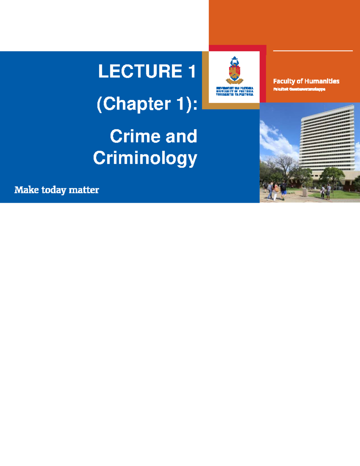 LECTURE 1 (Chapter 1): Understanding Crime and Criminology 2026 - Studocu