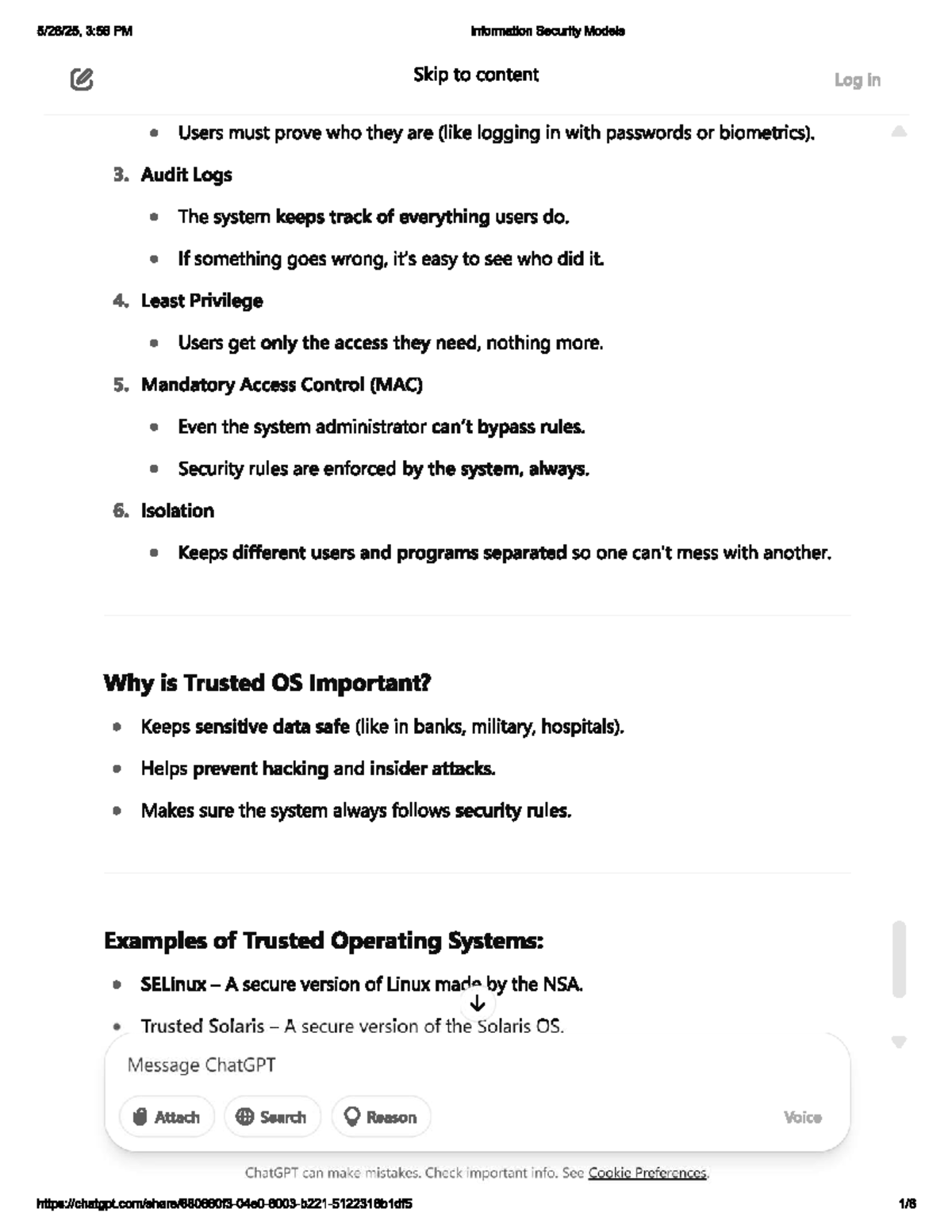 IS 101: Trusted Operating Systems Overview and Security Models - Studocu