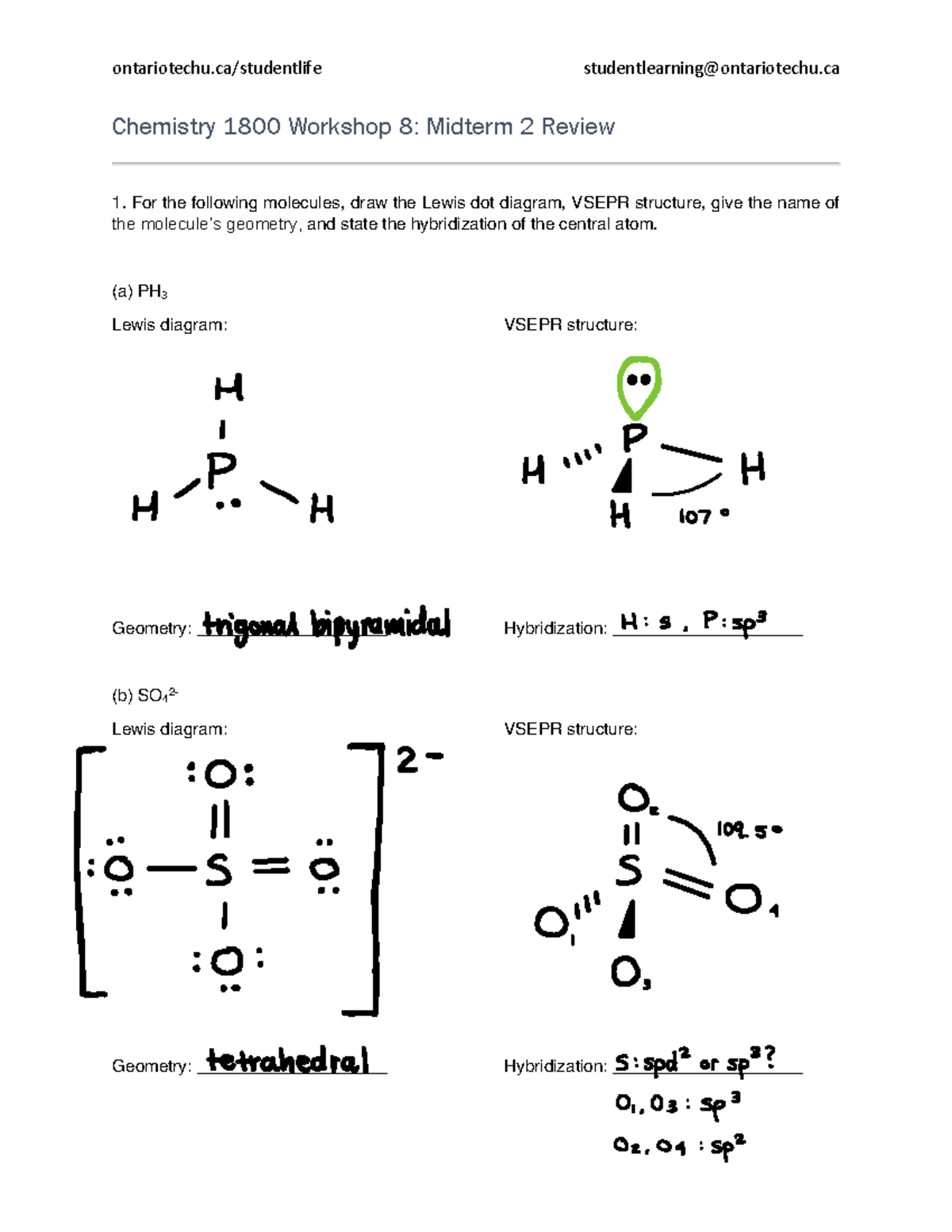 Chemistry 1800 Midterm 2 Review: Lewis Structures & Enthalpy - Studocu