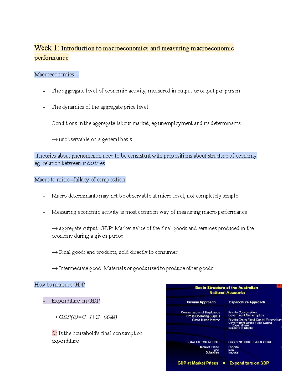 ECON 1002 Notes: Weeks 1-5 on Macroeconomics and Output Theory - Studocu