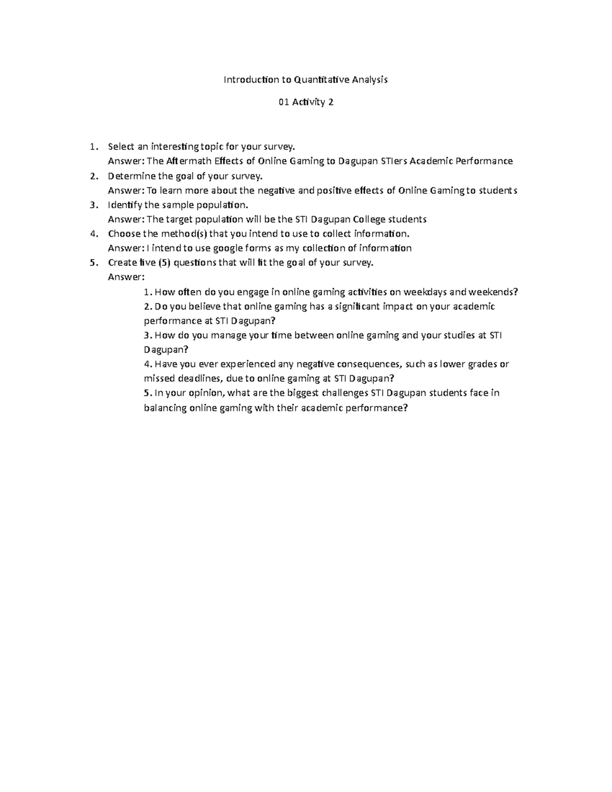 02 Task Performance 1 ARG quantti - Solve the following problems on a ...