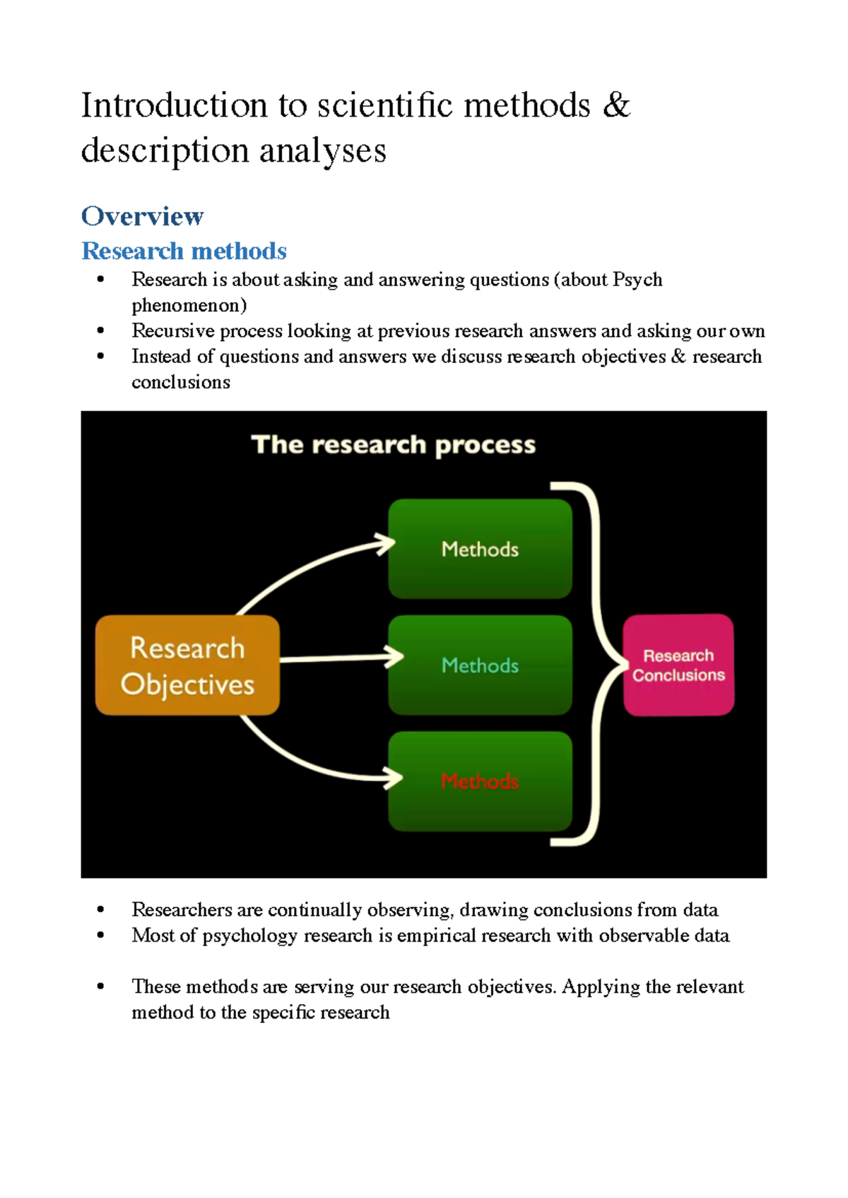 PSYC 206 Week 1 Lecture 1: Introduction to Scientific Methods - Studocu