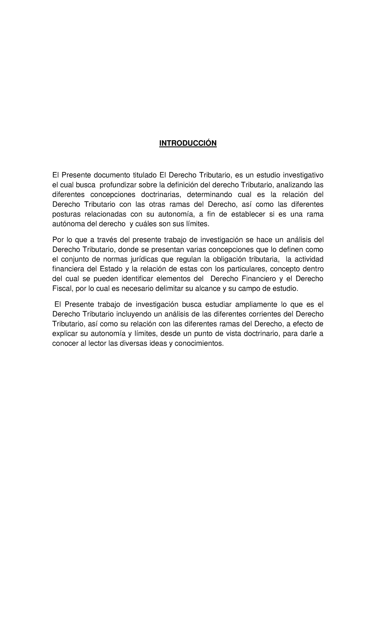 Resumen del Derecho Tributario: Conceptos y Principios Esenciales - Document Preview