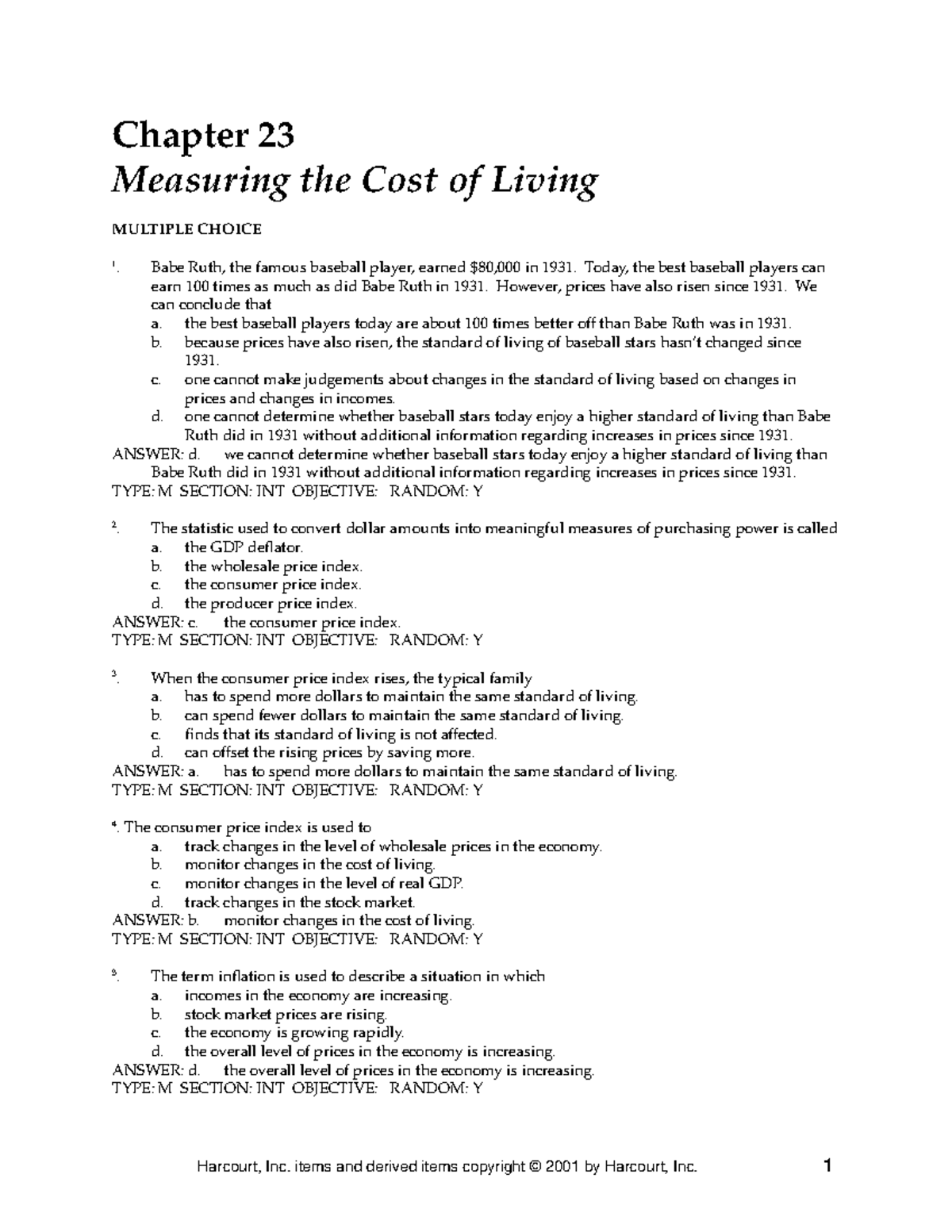 Chap23 - Measuring the Cost of Living in Economics - Studocu