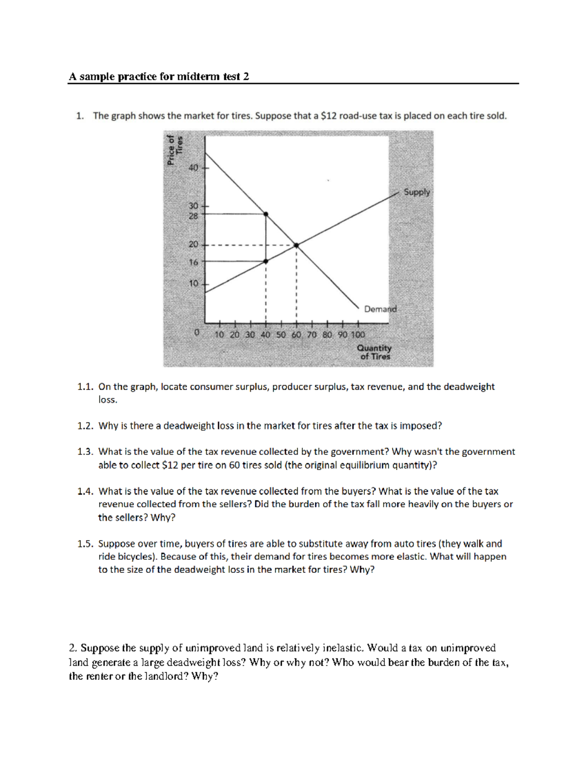 Sample Practice Midterm 2 - ECON 201 - UCalgary - Studocu