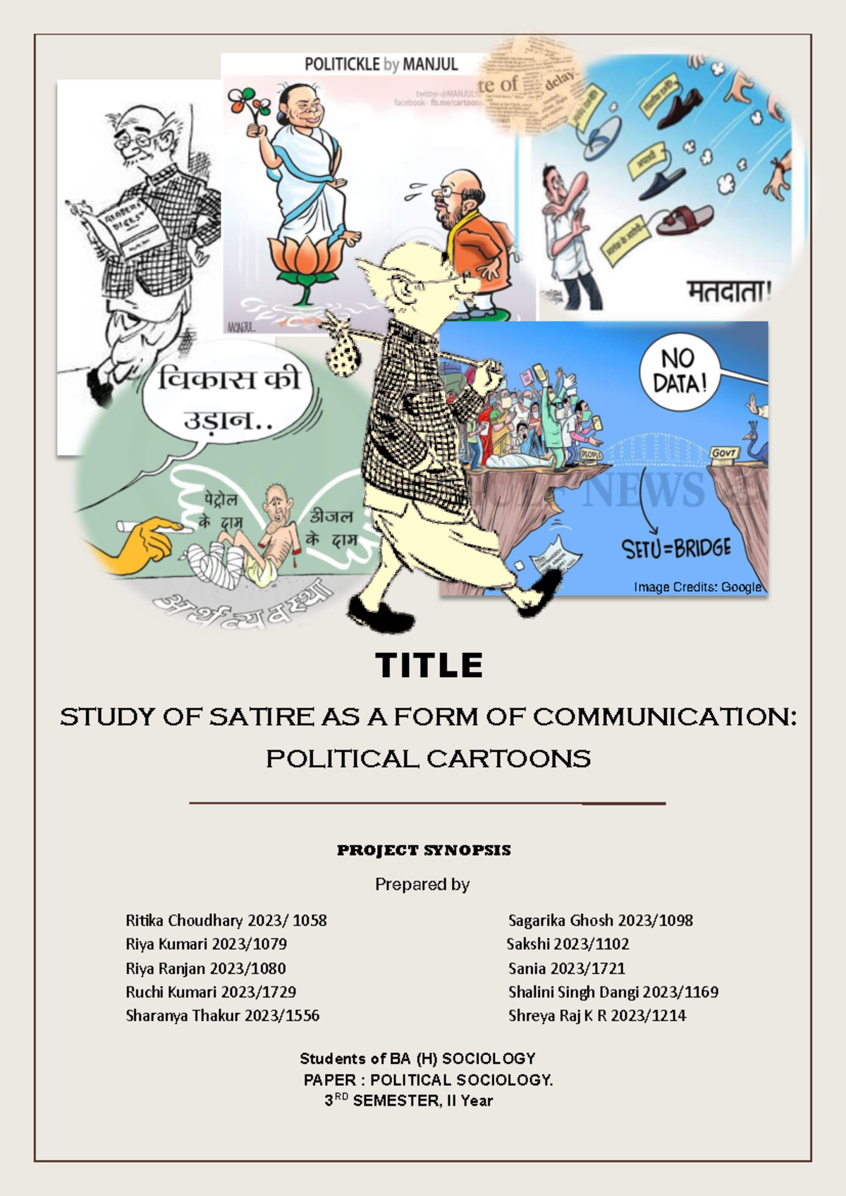 Political Cartoons Project Synopsis Political Sociology 2ND YEAR ...