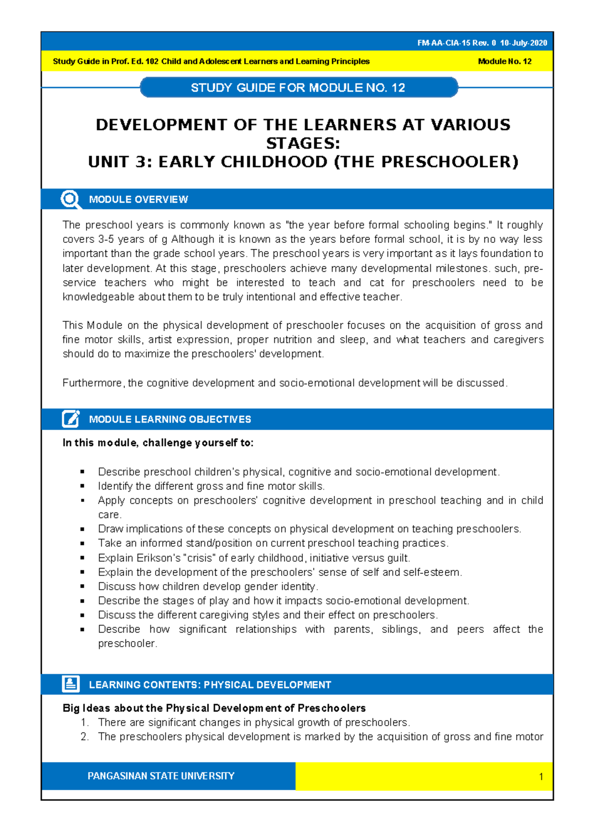 SG-12-Early-Childhood - STUDY GUIDE FOR MODULE NO. 12 Study Guide in ...