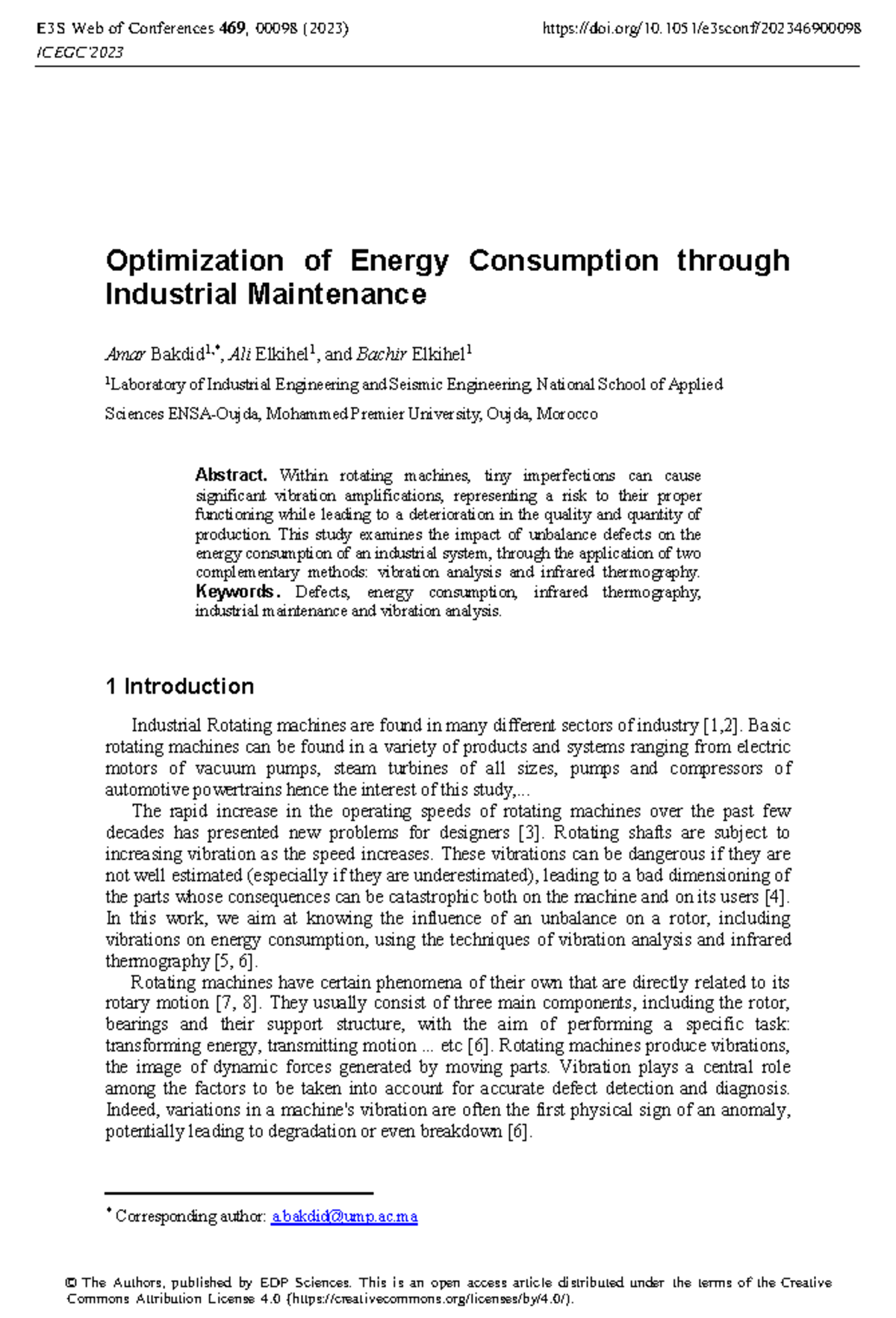 E3S Web of Conferences 469, (2023) Energy Optimization via Vibration ...