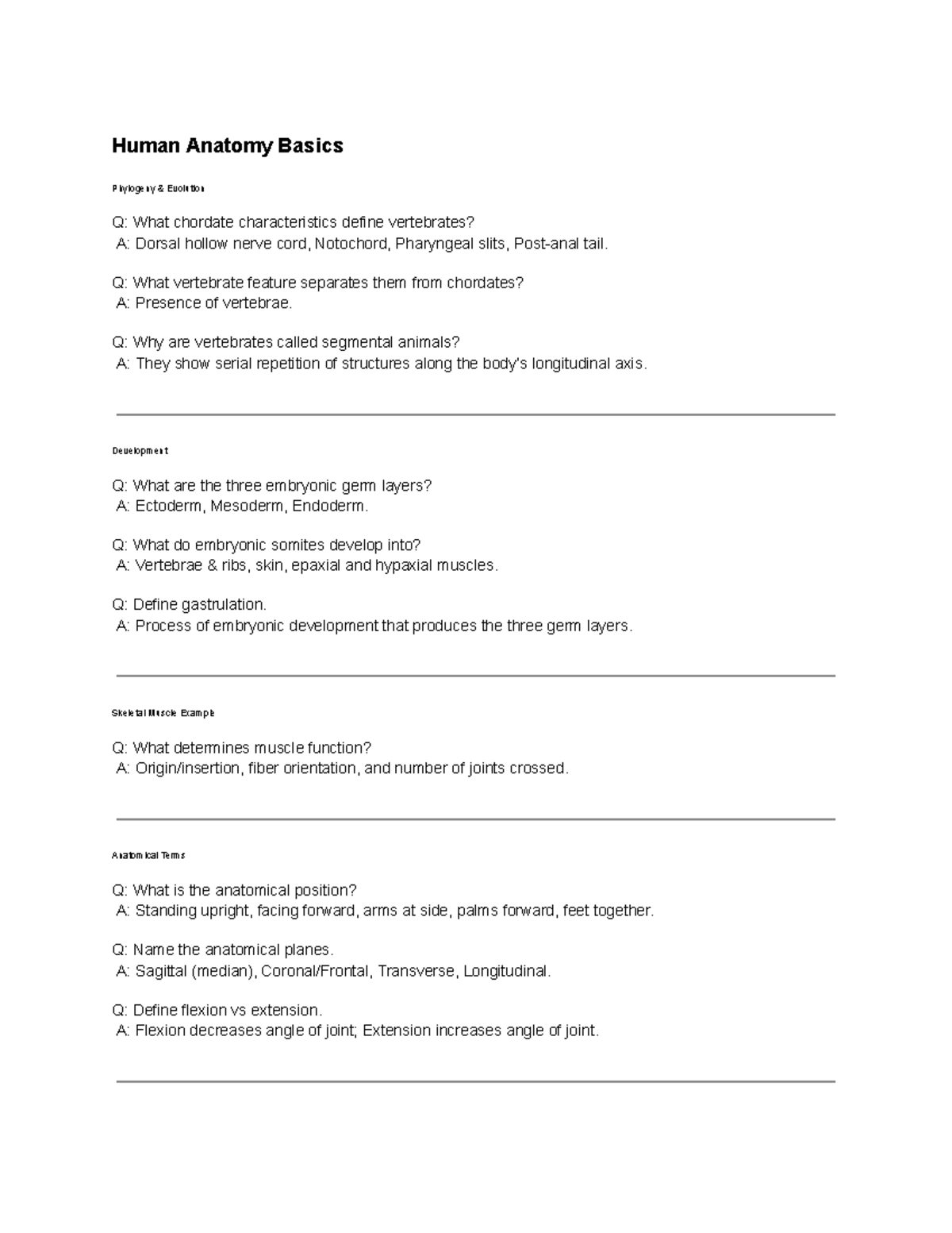 BIO 290 Exam I Study Guide: Human Anatomy Key Concepts - Studocu
