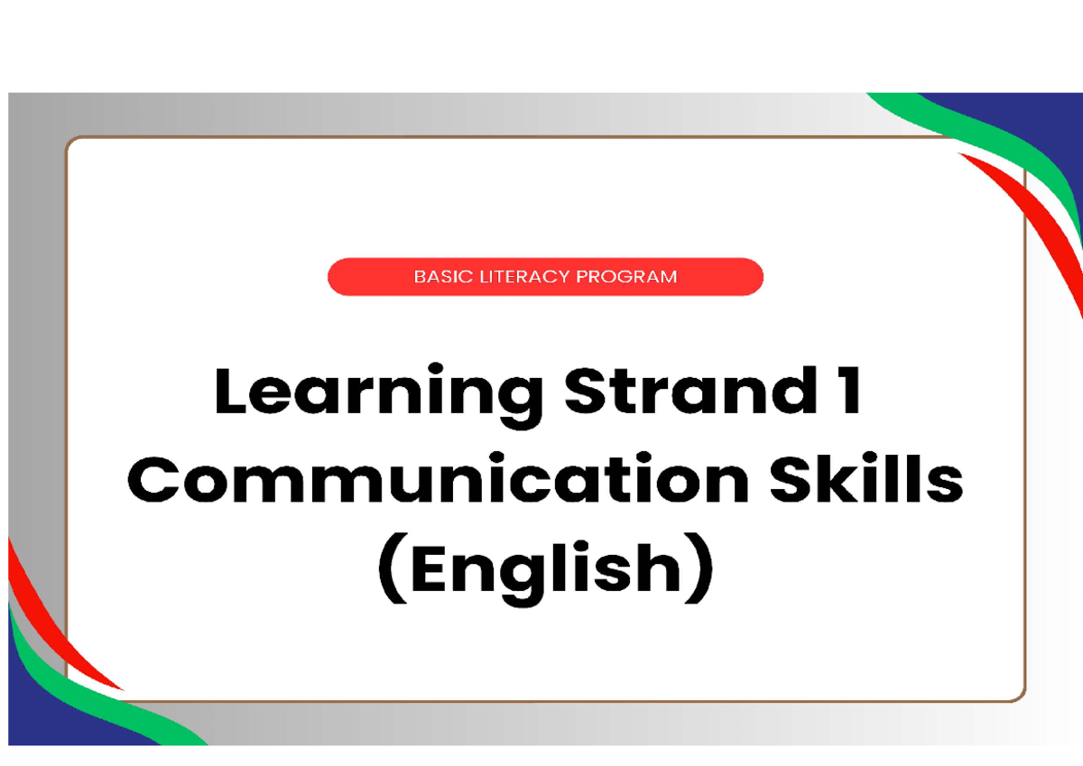 Revised Curriculum Guide for Basic Literacy Program (BLP ...