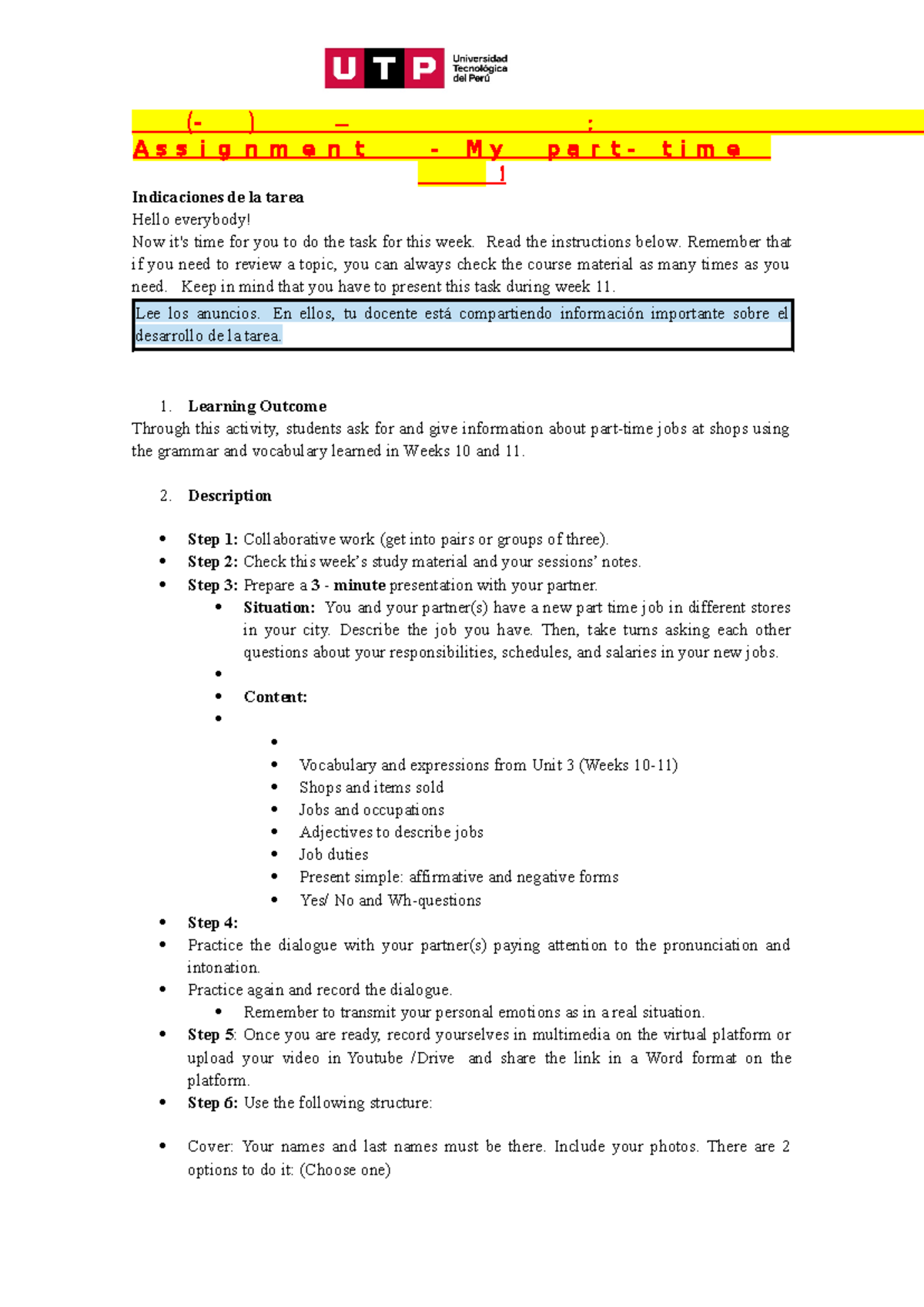 рџ ґ Ac S11 Week 11 вђ Speaking Task My Part Time Job Assignment Studocu рџ ґ Ac S11 Week 11 вђ Speaking Task My Part Time Job Assignment Studocu