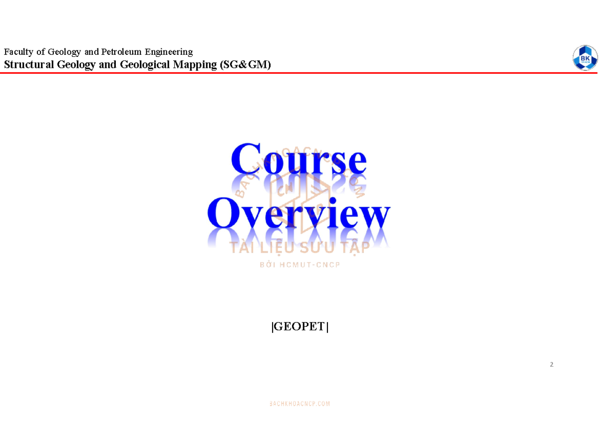 Structural Geology and Geological Mapping Overview - L Course - Studocu
