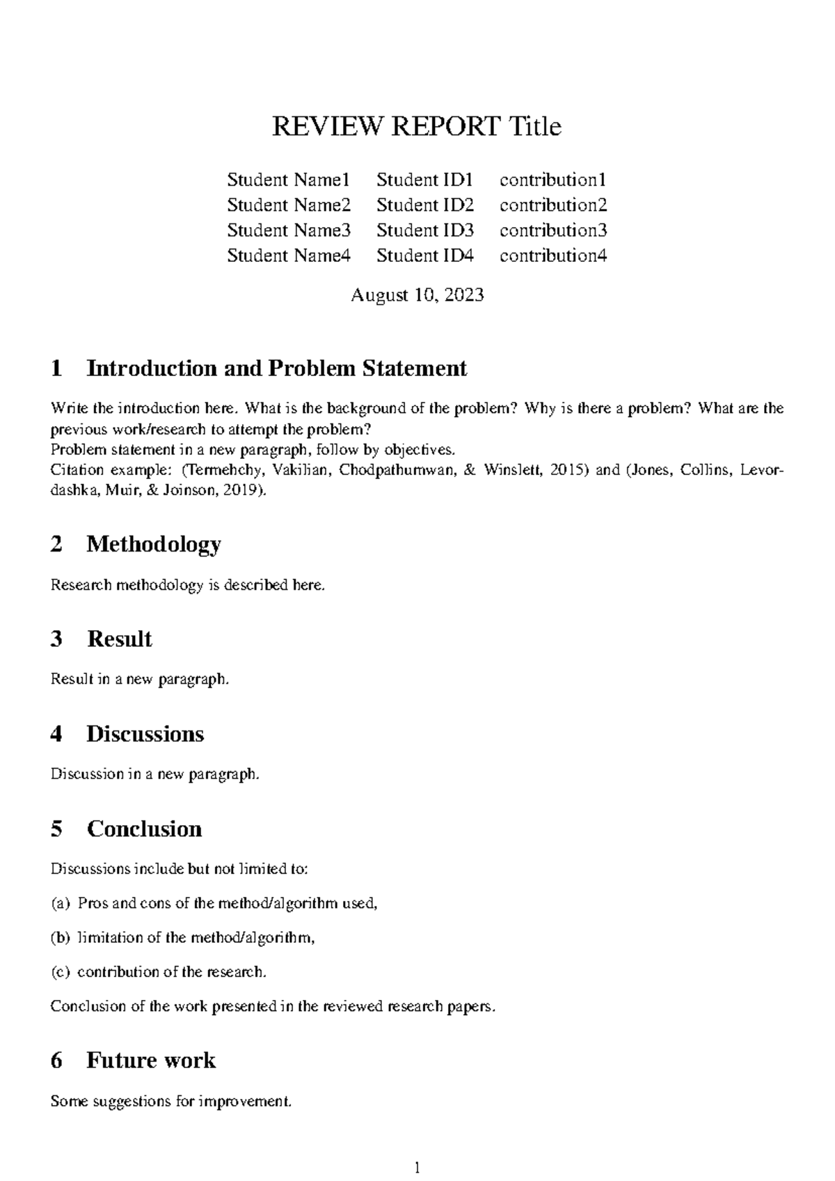 REVIEW REPORT: Assignment 1 Template Analysis and Findings - Studocu