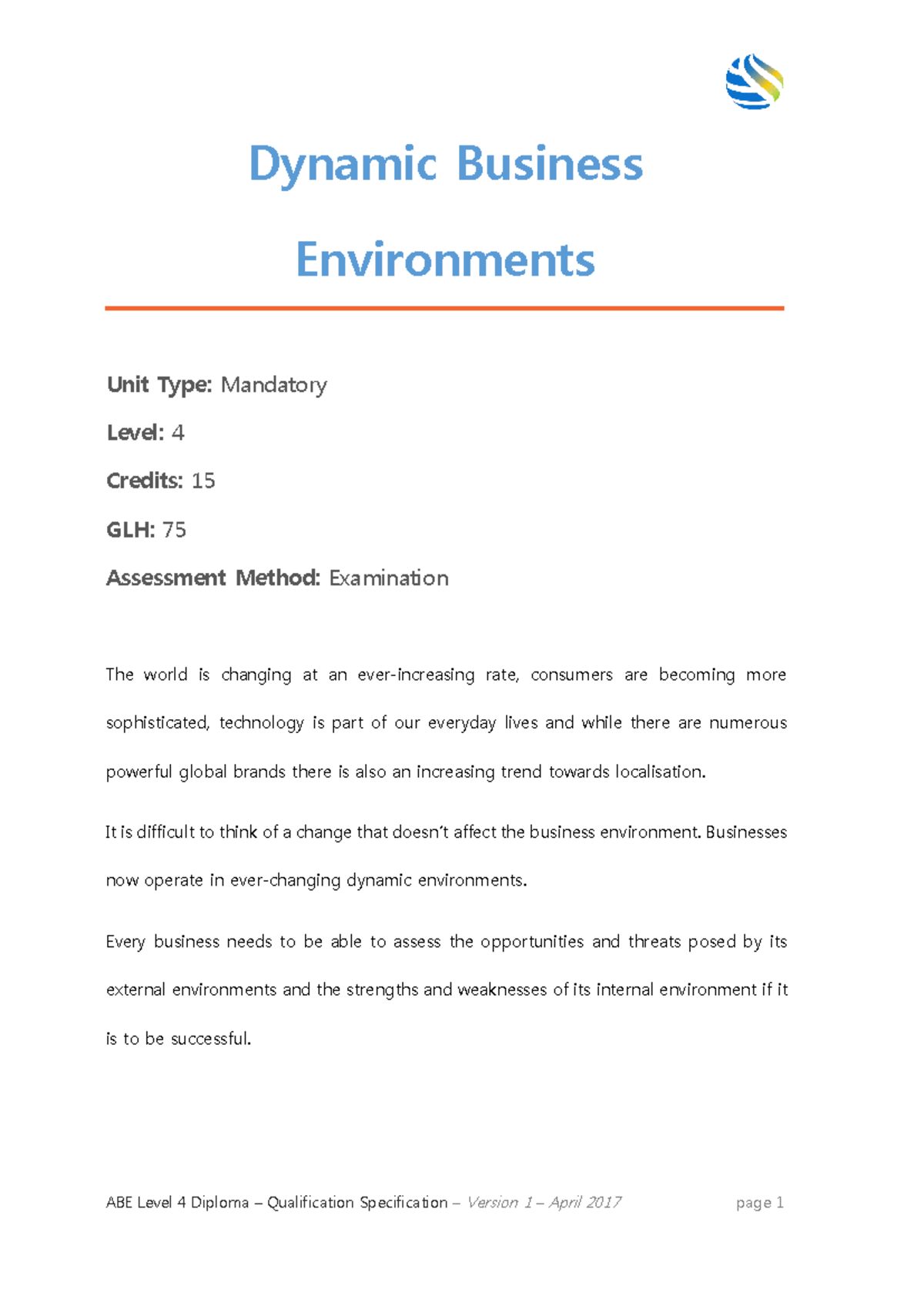 4UDBE 动态商务环境 Dynamic Business Environments - Dynamic Business ...