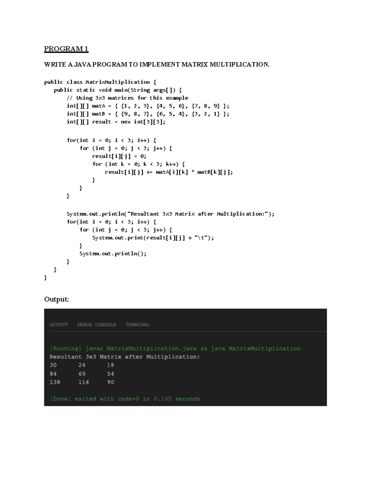 Java Practical Programs: Matrix Multiplication, Exceptions & More - Studocu