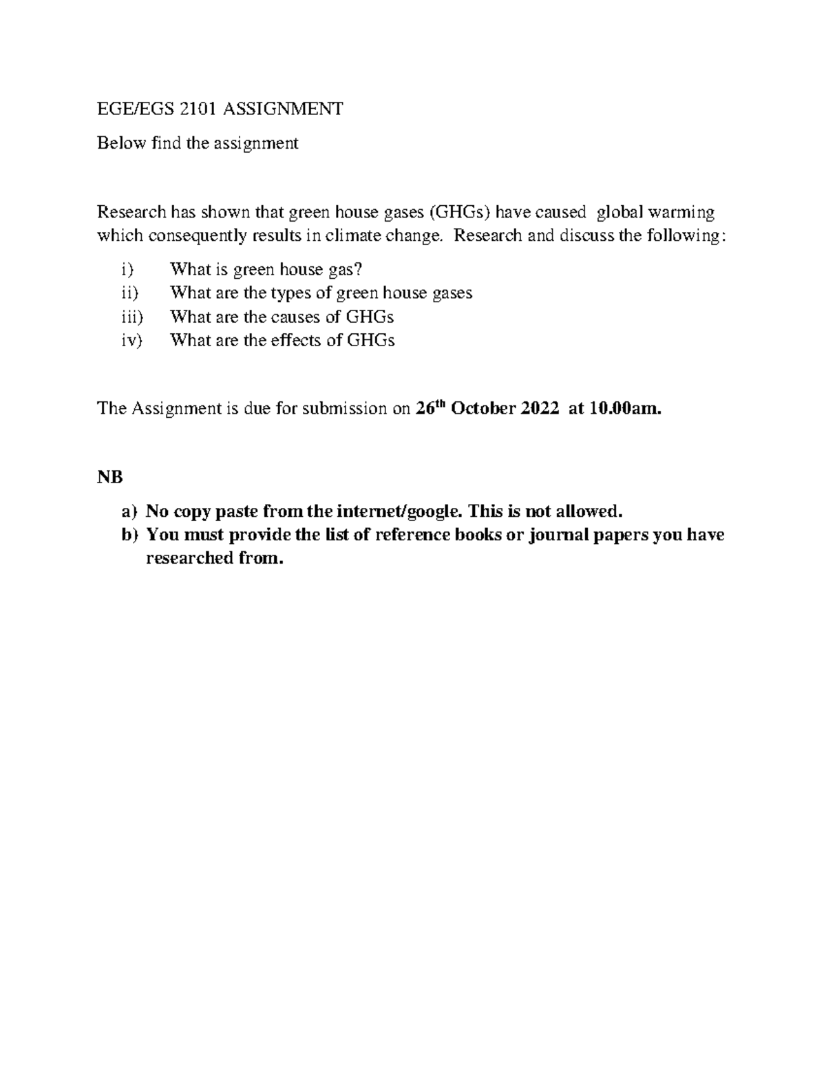 Assignment EGE EGS 2101 - EGE/EGS 2101 ASSIGNMENT Below find the ...