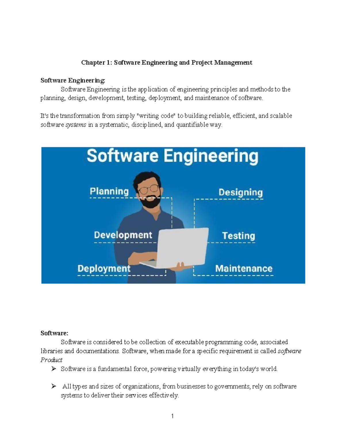 Chapter 1: Software Engineering & Project Management Notes - Studocu