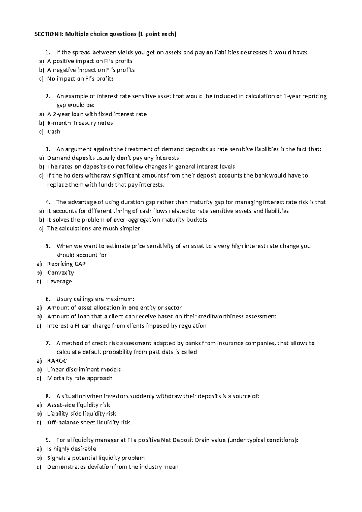 Mock Exam Questions and Solutions for Course 202302 - Studocu