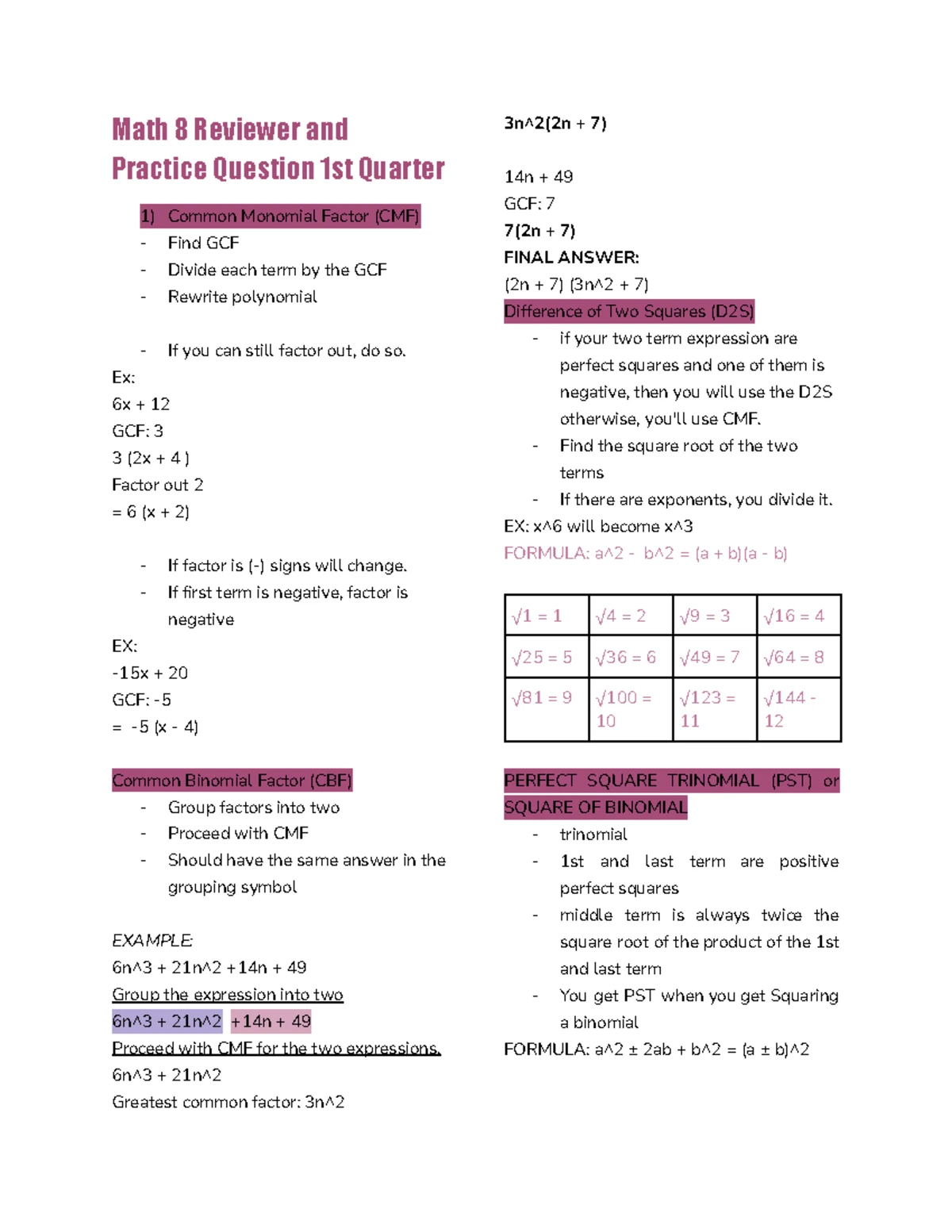 GENERAL MATHEMATICS - Midterm Notes for SY 2023-2024 - Studocu