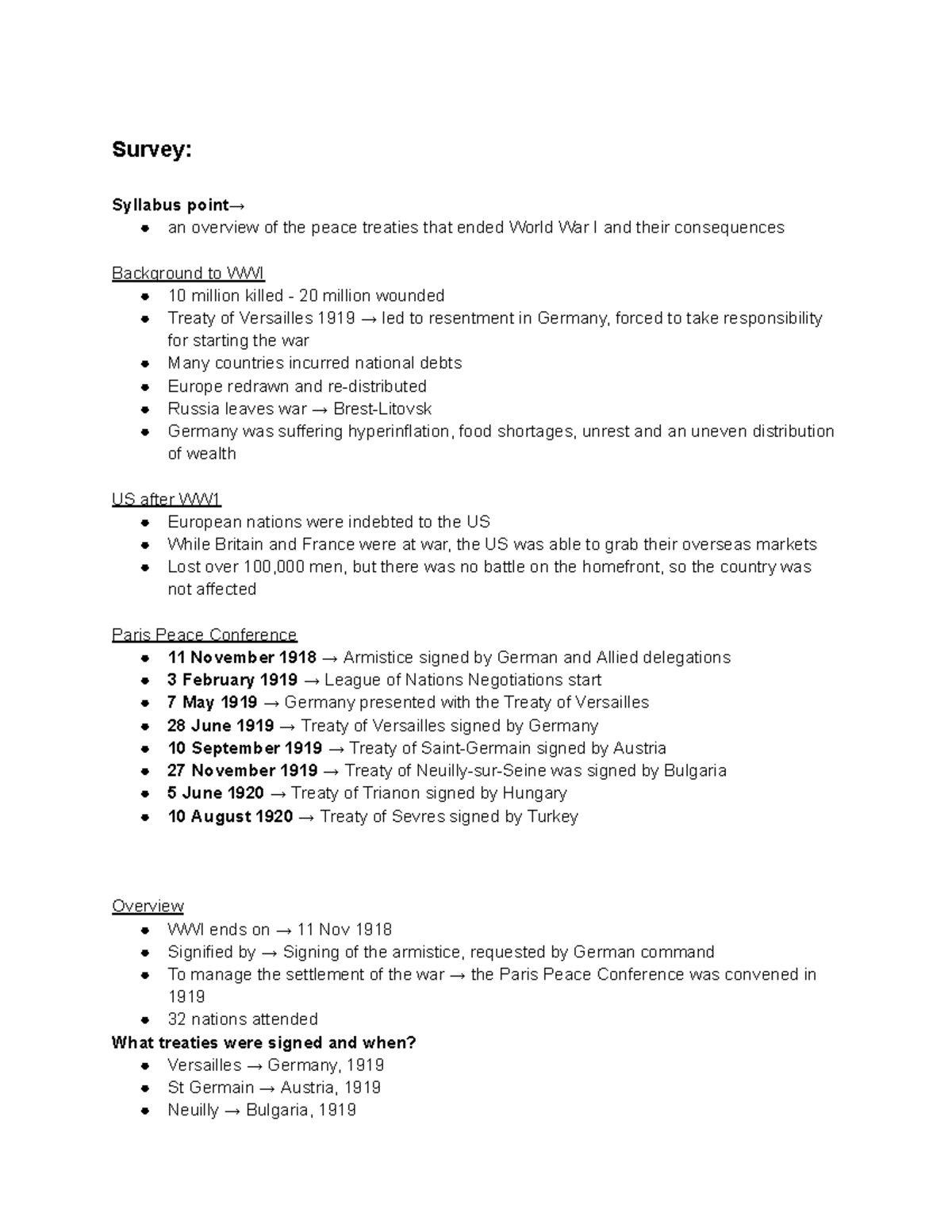 Syllabus Survey Notes - Survey: Syllabus point→ an overview of the ...