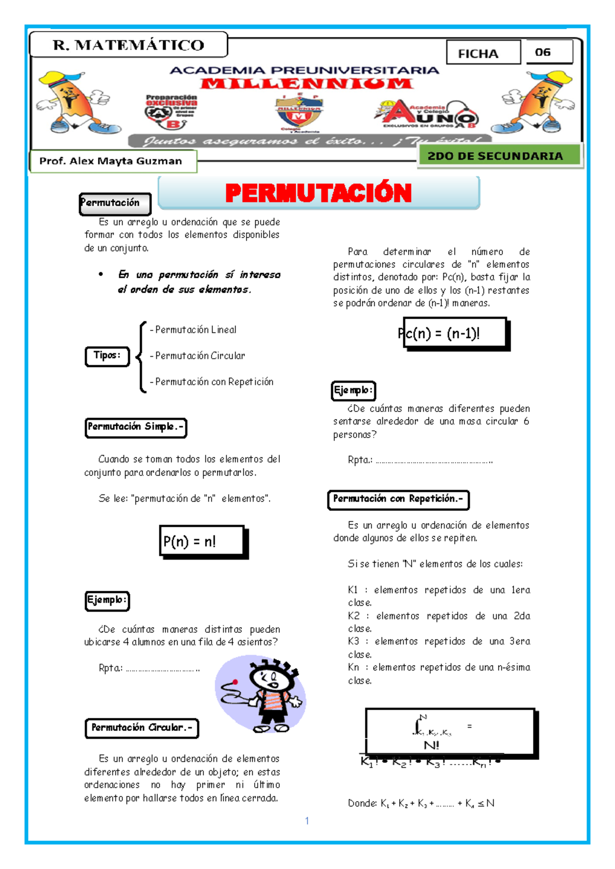 Permutación: Conceptos y Ejemplos de Permutaciones Circulares y ...