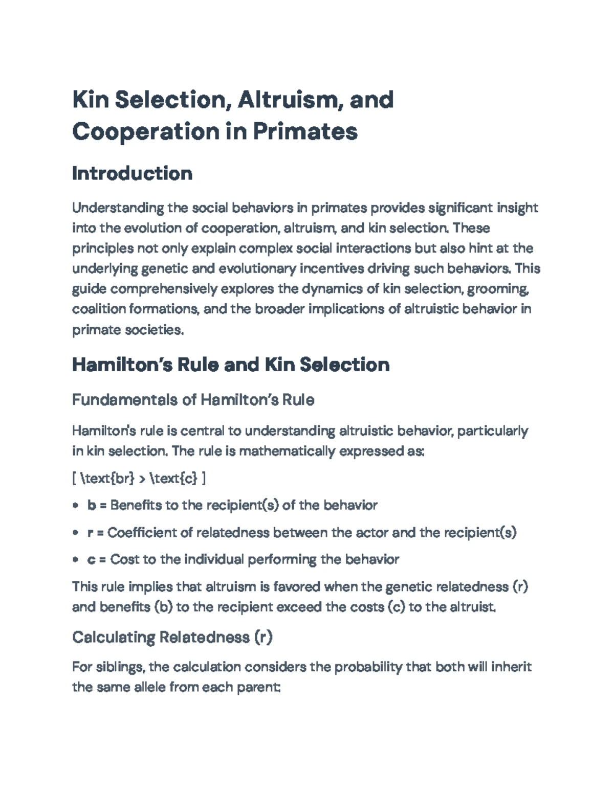 Primate Classification and Characteristics: Overview of Evolutionary ...
