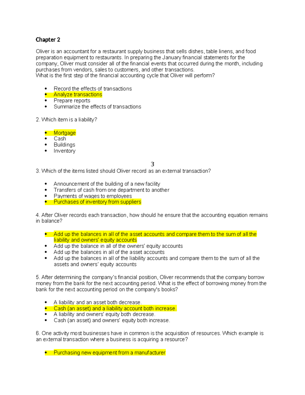 D196 - Chapter 2 Accounting Principles and Financial Transactions Notes ...
