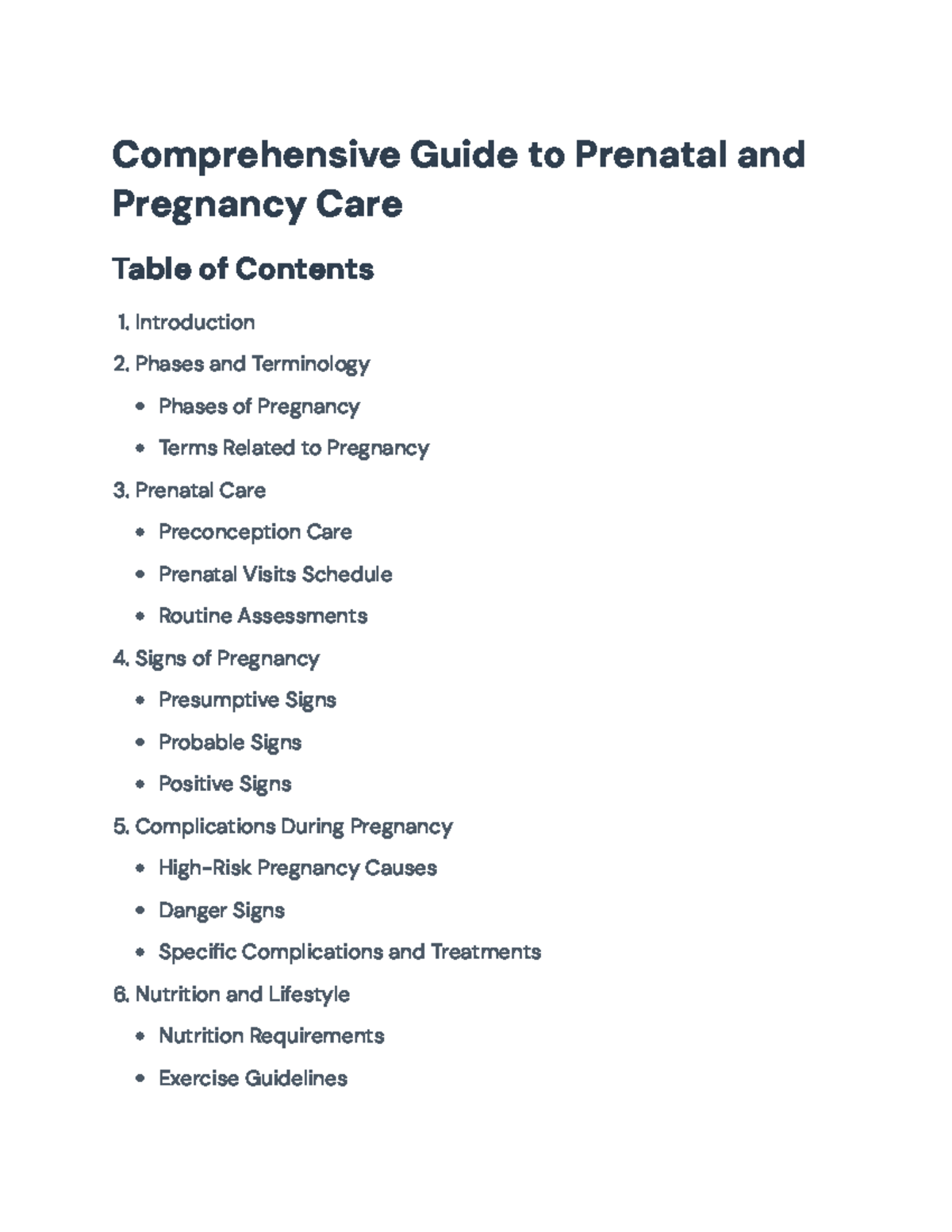Comprehensive Guide to Prenatal and Pregnancy Care (Course Code: N/A ...