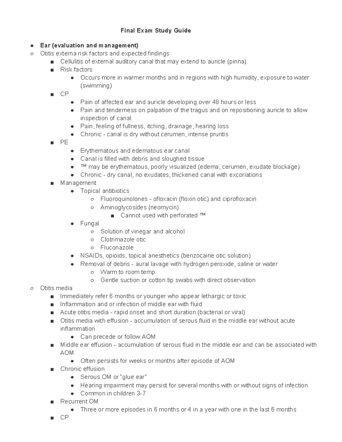 FNP Final Exam - Summary Guide for Primary Care E-Book - Studocu
