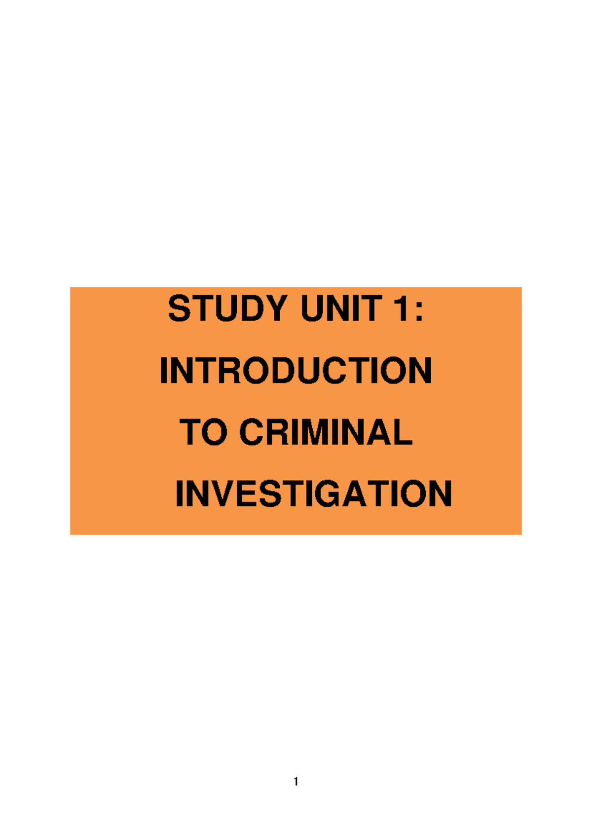 2026 KRM 210 (A) Study Unit 1: Overview of Criminal Investigation - Studocu