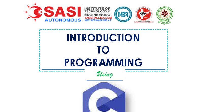 CSM 101: Introduction to Programming - Complete Notes for Unit I - Studocu