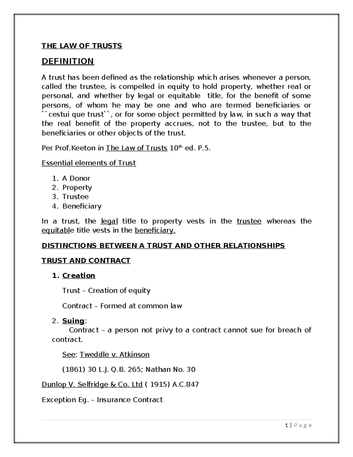 Trust Law Notes: Understanding Trusts, Powers, and Their Distinctions ...