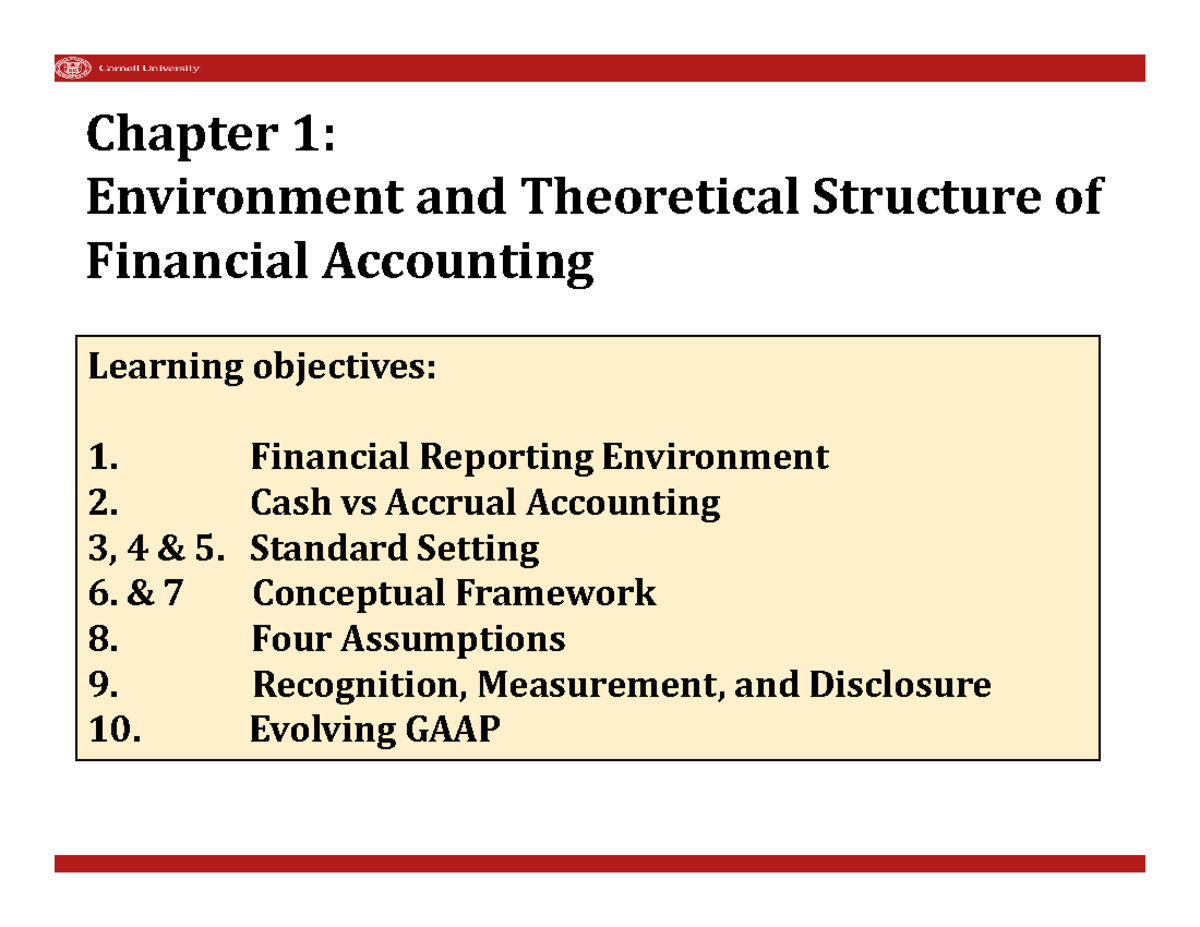 Chapter 1 - Environment & Theoretical Structure of Financial Accounting ...