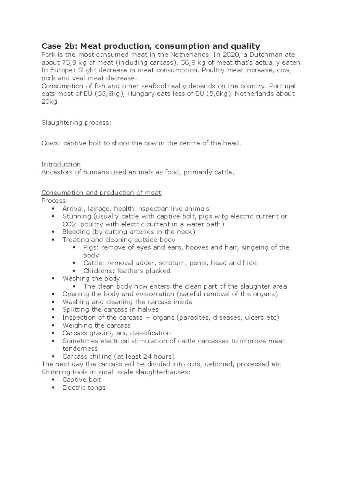 Case Study 2b: Insights on Meat Production, Consumption & Quality ...