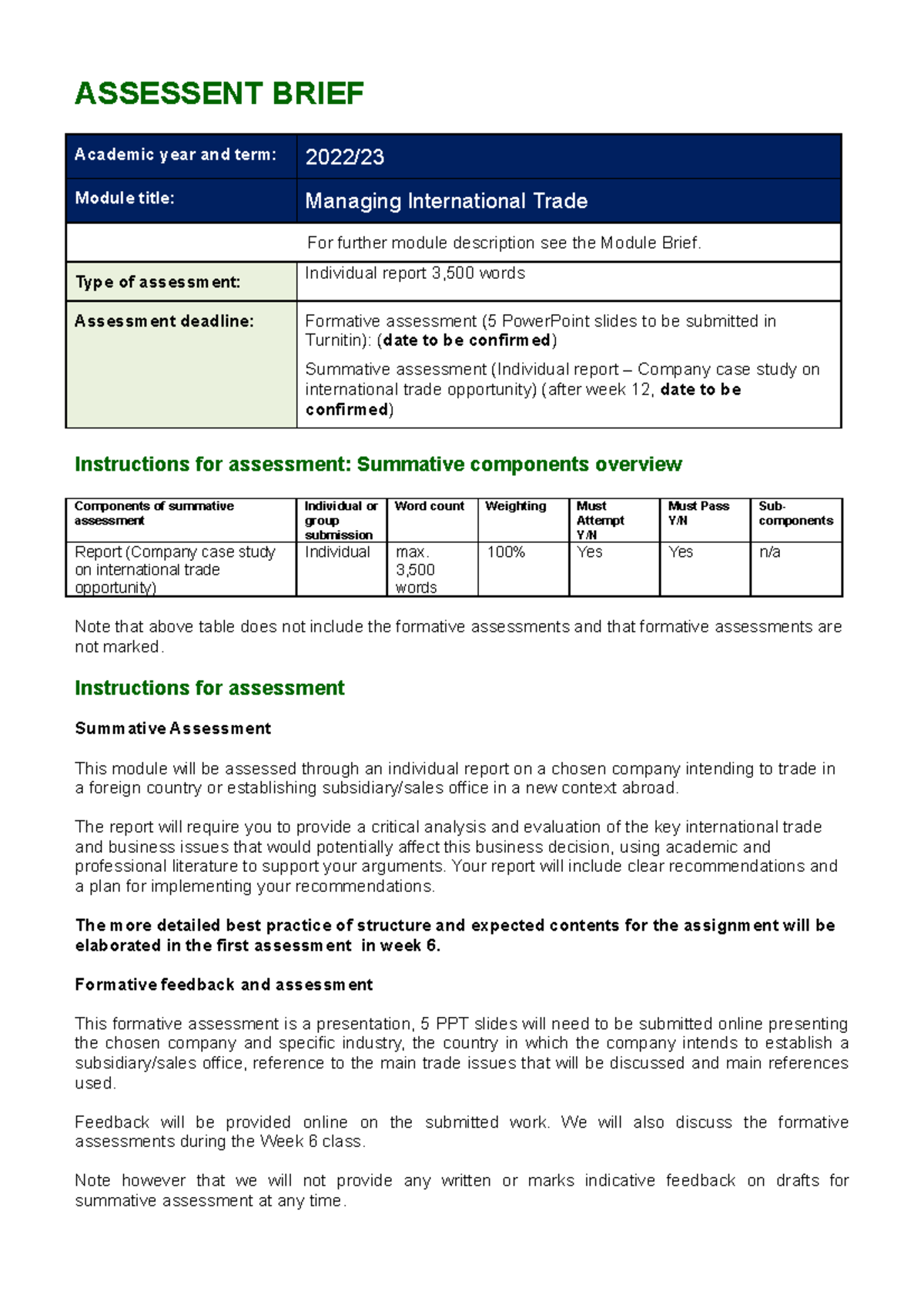 Assessment Brief MIT 2022-23 - ASSESSENT BRIEF Academic year and term ...