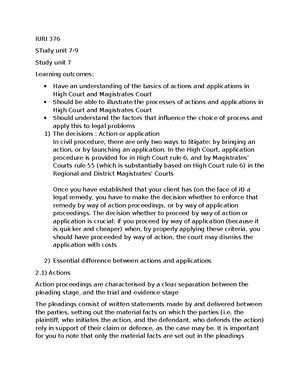 IURI 173 improved 1 - STUDY UNIT 1-3 TEST 1 LIMITED CASES - IURI 173 ...