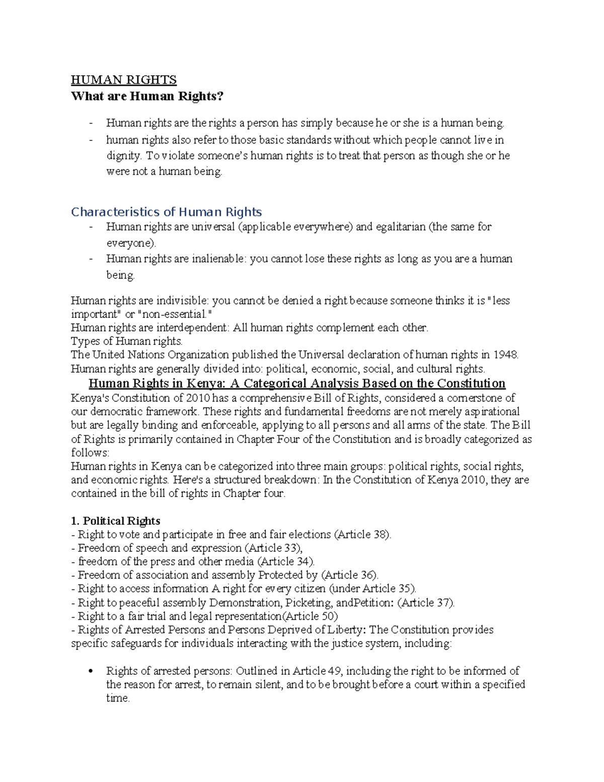 SST Notes 4.8: Understanding Human Rights and Their Importance - Studocu