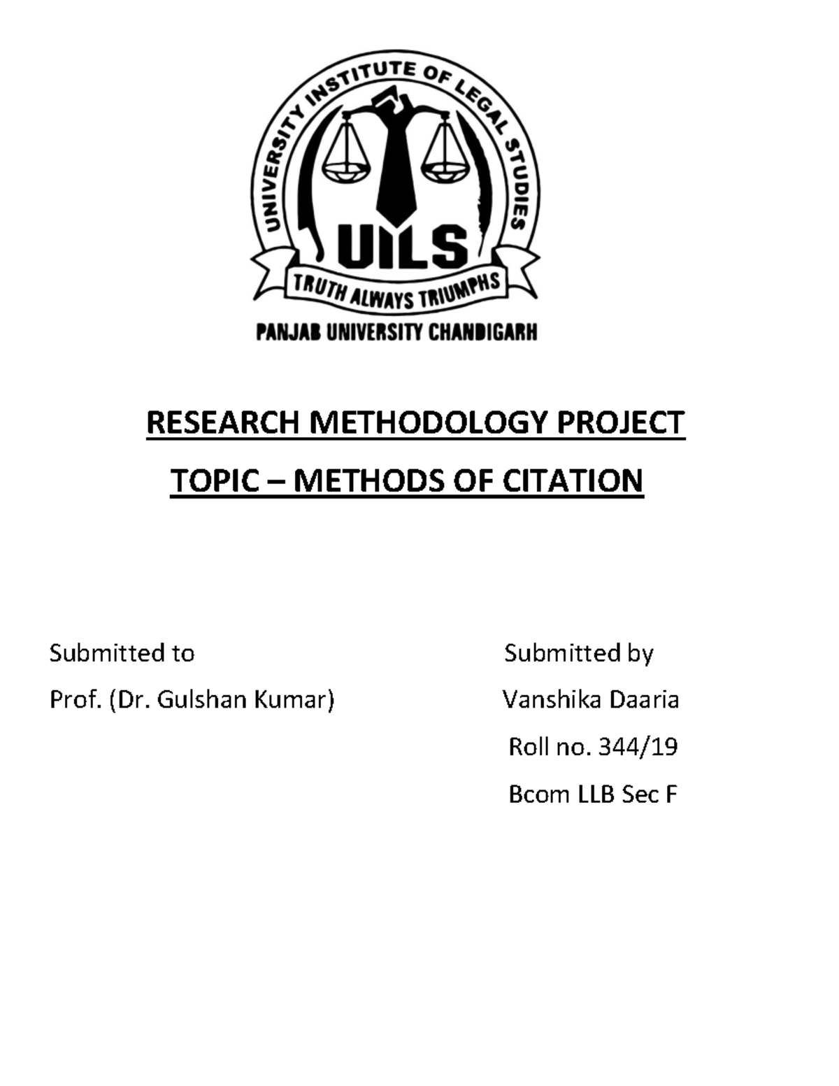 Vanshika Research Methodology Project - RESEARCH METHODOLOGY PROJECT ...
