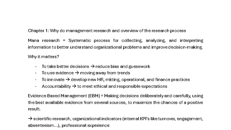 Chapter 1: Overview of Management Research Process - Lecture Notes ...