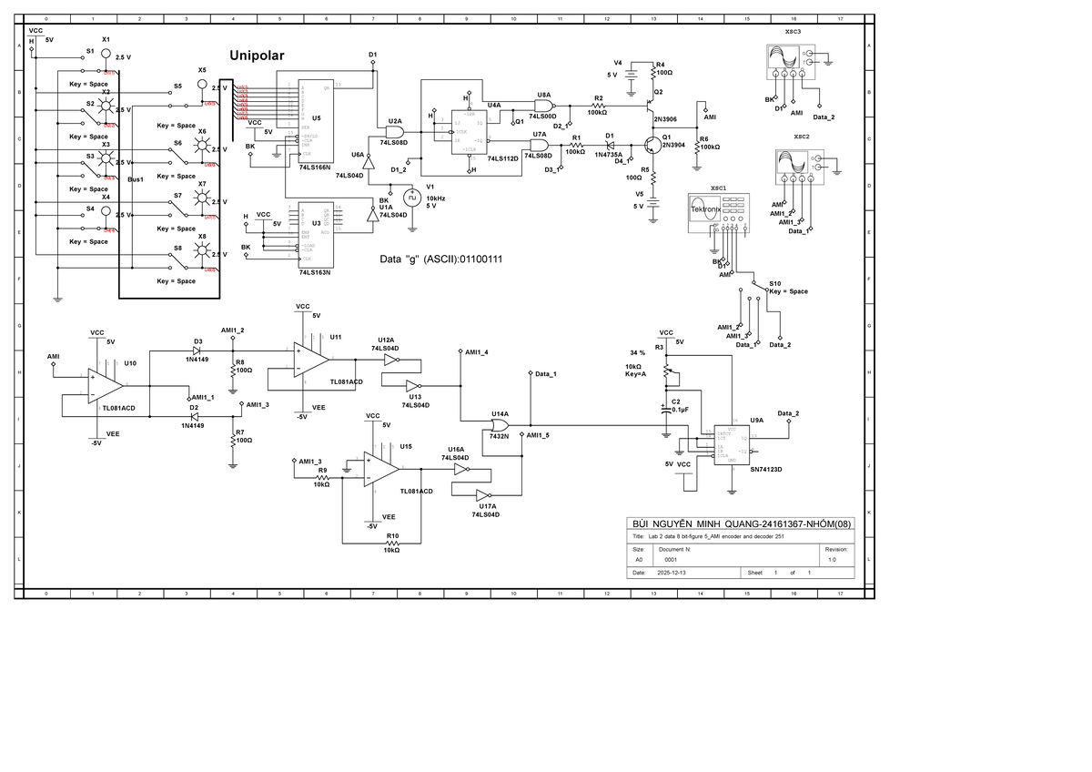 Lab 2 Data: 8-Bit AMI Encoder and Decoder Analysis (251) - Studocu