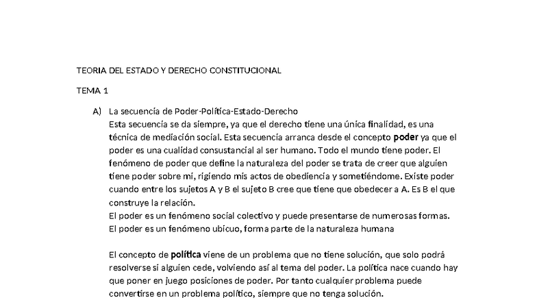 TEORIA DEL ESTADO Y DERECHO CONSTITUCIONAL TEMA 1: Poder y Soberanía ...