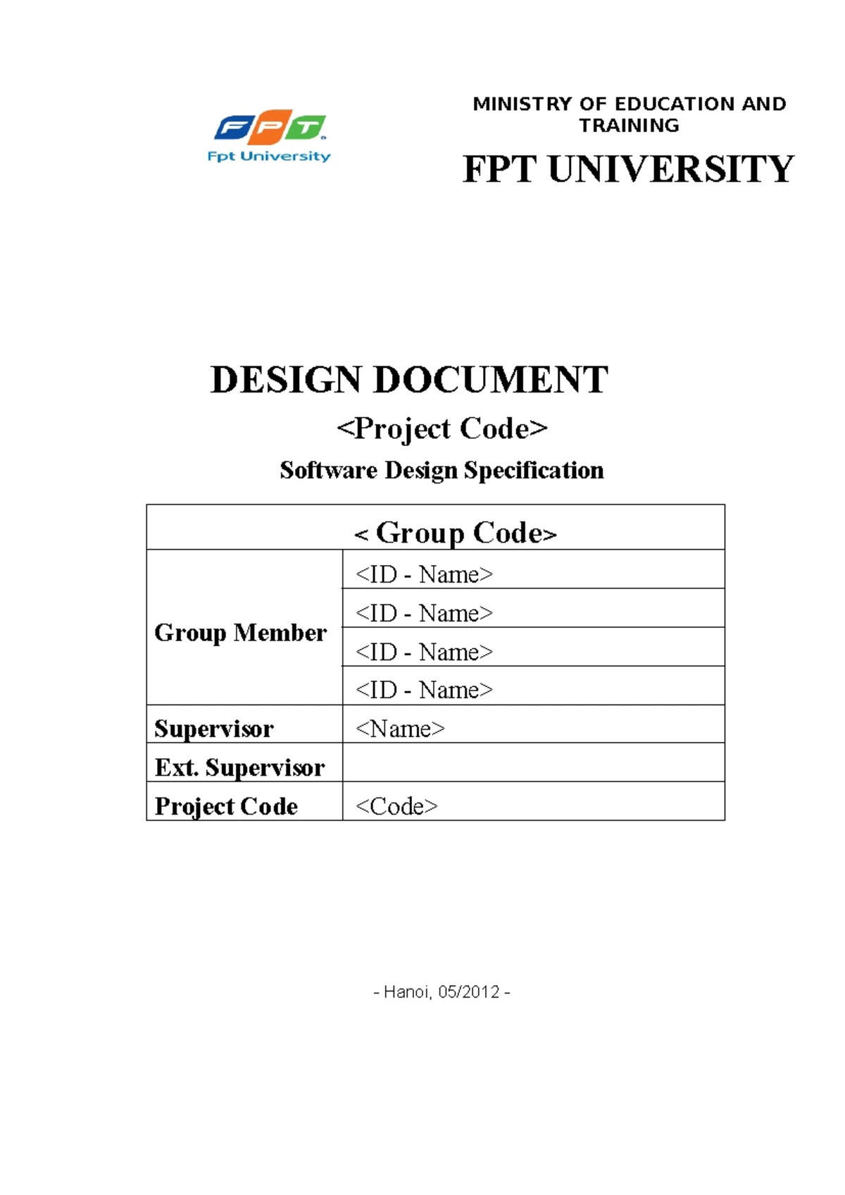 I2SE Detailed Design Specification Template v1.0 - Studocu