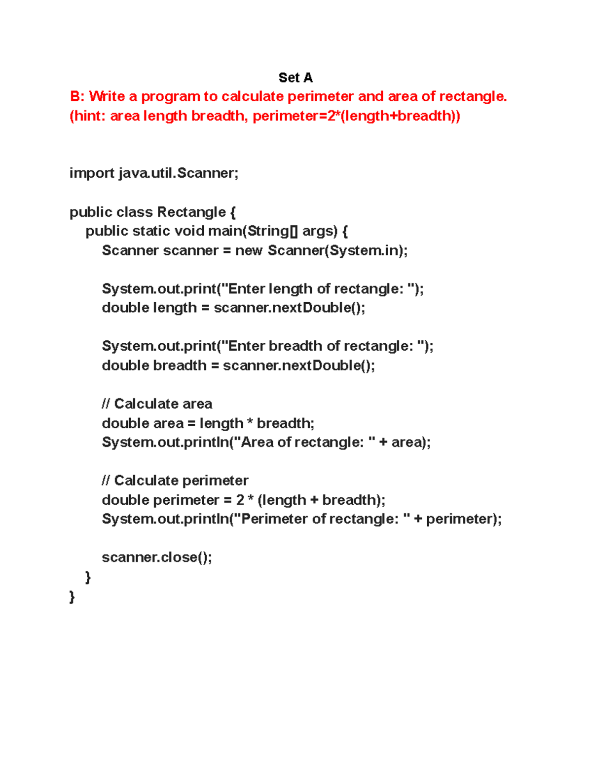 Sol Prac Assignment 1: Java Programs for Geometry, Matrix Operations ...