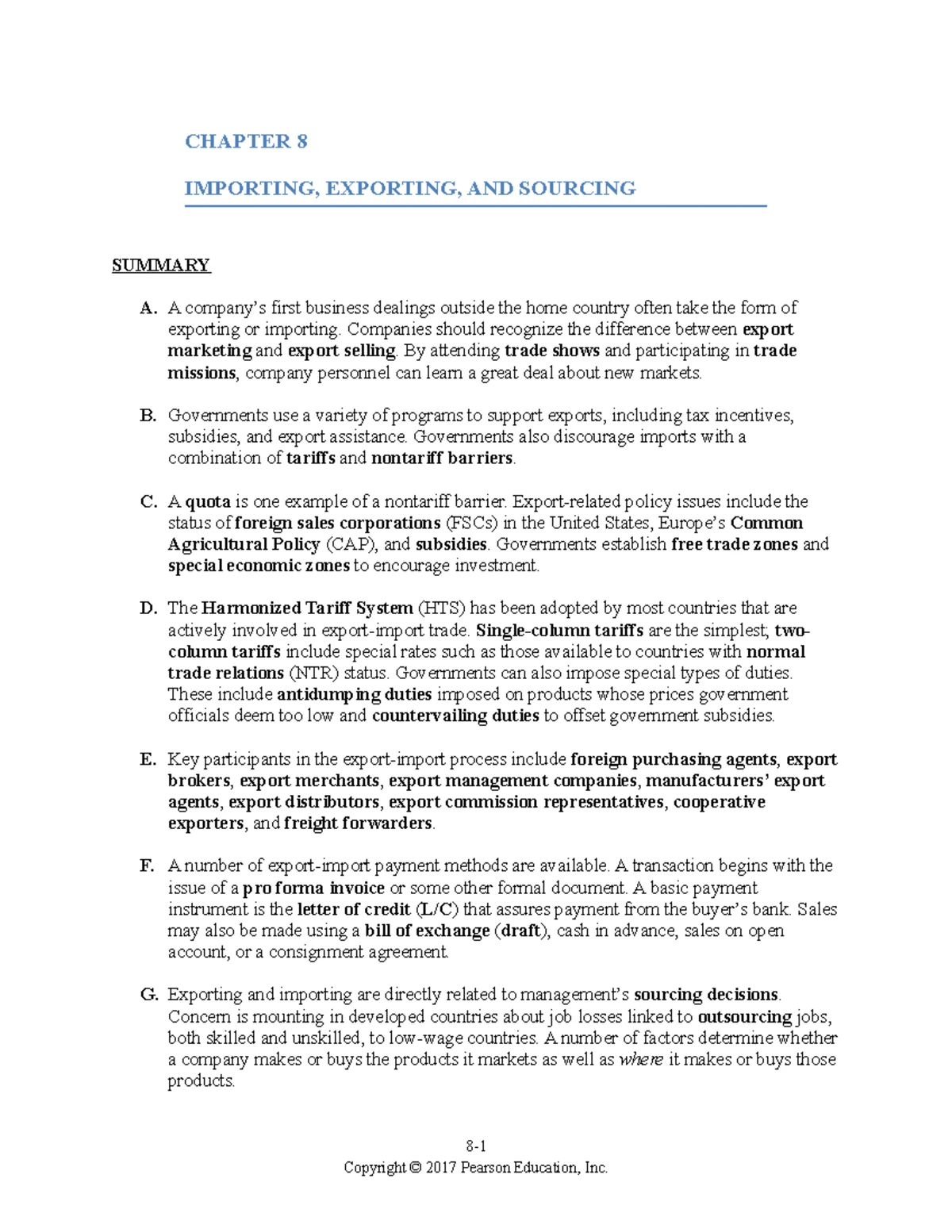 Chapter 9 practice exam - CHAPTER 9 GLOBAL MARKET ENTRY STRATEGIES ...