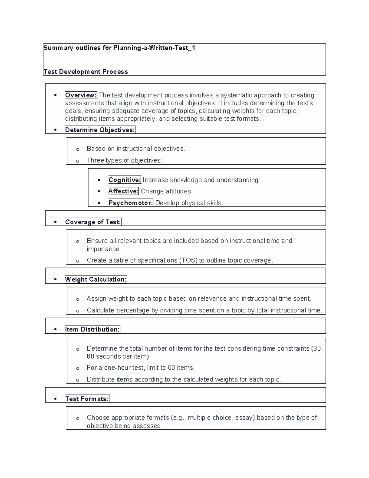 Test Development Process Overview: Guidelines and Best Practices - Studocu
